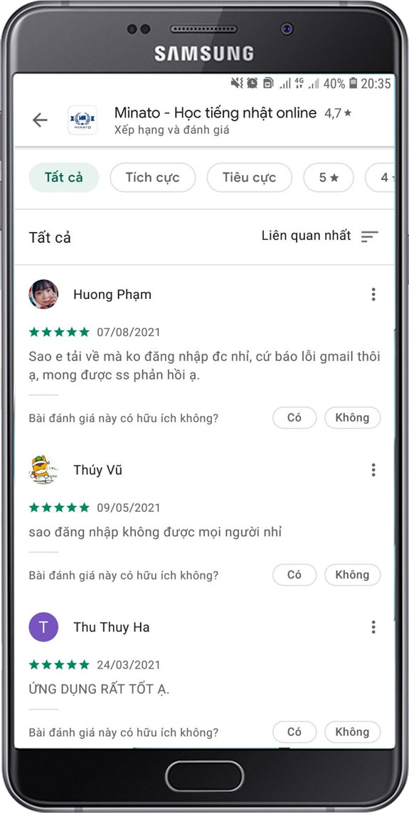 phản hồi khách hàng